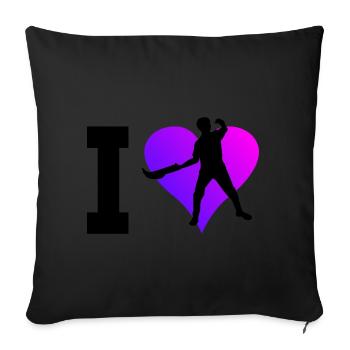 Pelote Jai Alai Hommes Pelote vasca Pelote Basque - Housse de coussin décorative 45 x 45 cm - noir - Devant