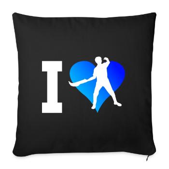 Jai Alai Femmes Pelote Hommes Pelote Basque - Housse de coussin décorative 45 x 45 cm - noir - Devant