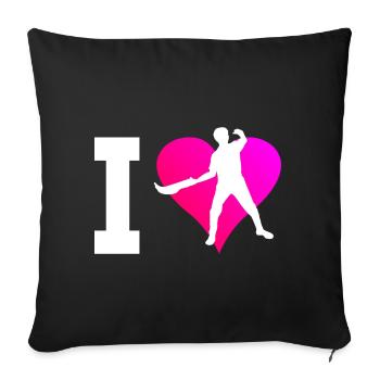 Pelote vasca femme Jai Alai Pelote Basque Pelote - Housse de coussin décorative 45 x 45 cm - noir - Devant