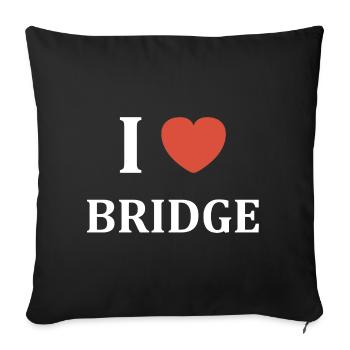 i love Bridge - Housse de coussin décorative 45 x 45 cm - noir - Devant