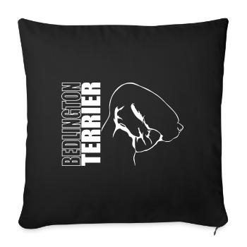 BEDLINGTON TERRIER Profile Dogs Dog Wilsigns - Sofa pillowcase 17,3'' x 17,3'' (45 x 45 cm) - black - Front