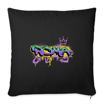 Rome Roma Italie Ville Graffiti Spray Sprayer - Housse de coussin décorative 45 x 45 cm - noir - Devant