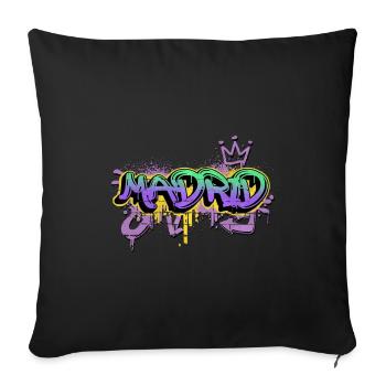 Madrid Spanien Stadt Graffiti Spray Sprayer - Sofakissenbezug 45 x 45 cm - Schwarz - Vorne