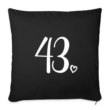 Cute Number 43, 43 Years Old, 43rd Birthday Gift - Sofa pillowcase 17,3'' x 17,3'' (45 x 45 cm) - black - Front