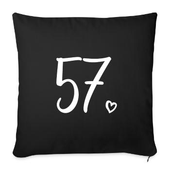 Cute Number 57, 57 Years Old, 57th Birthday Gift - Sofa pillowcase 17,3'' x 17,3'' (45 x 45 cm) - black - Front
