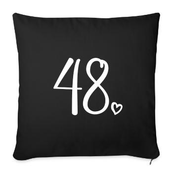 Cute Number 48, 48 Years Old, 48th Birthday Gift - Sofa pillowcase 17,3'' x 17,3'' (45 x 45 cm) - black - Front