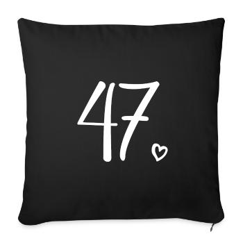 Cute Number 47, 47 Years Old, 47th Birthday Gift - Sofa pillowcase 17,3'' x 17,3'' (45 x 45 cm) - black - Front