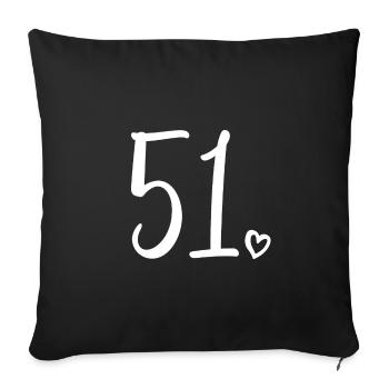 Cute Number 51, 51 Years Old, 51st Birthday Gift - Sofa pillowcase 17,3'' x 17,3'' (45 x 45 cm) - black - Front