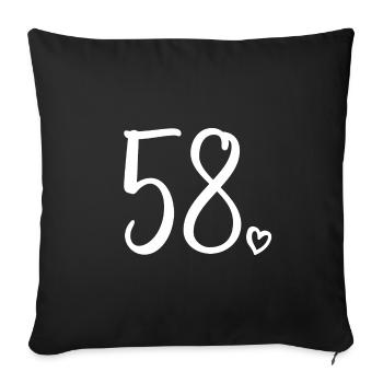 Cute Number 58, 58 Years Old, 58th Birthday Gift - Sofa pillowcase 17,3'' x 17,3'' (45 x 45 cm) - black - Front