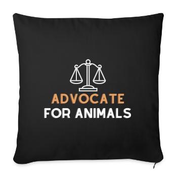 Défenseur des animaux - Housse de coussin décorative 45 x 45 cm - noir - Devant