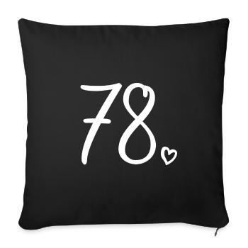 Mignon numéro 78, 78 ans, cadeau de 78e anniversaire - Housse de coussin décorative 45 x 45 cm - noir - Devant