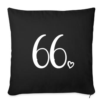 Cute Number 66, 66 Years Old, 66th Birthday Gift - Sofa pillowcase 17,3'' x 17,3'' (45 x 45 cm) - black - Front