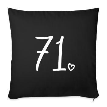 Cute Number 71, 71 Years Old, 71st Birthday Gift - Sofa pillowcase 17,3'' x 17,3'' (45 x 45 cm) - black - Front
