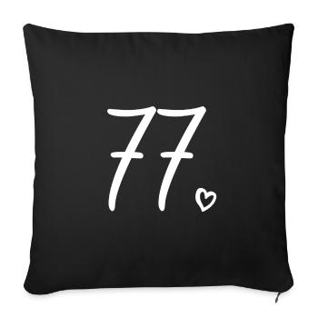 Cute Number 77, 77 Years Old, 77th Birthday Gift - Sofa pillowcase 17,3'' x 17,3'' (45 x 45 cm) - black - Front