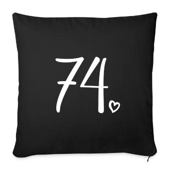 Cute Number 74, 74 Years Old, 74th Birthday Gift - Sofa pillowcase 17,3'' x 17,3'' (45 x 45 cm) - black - Front
