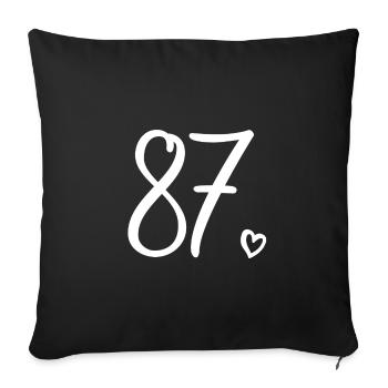 Mignon numéro 87, 87 ans, cadeau de 87e anniversaire - Housse de coussin décorative 45 x 45 cm - noir - Devant