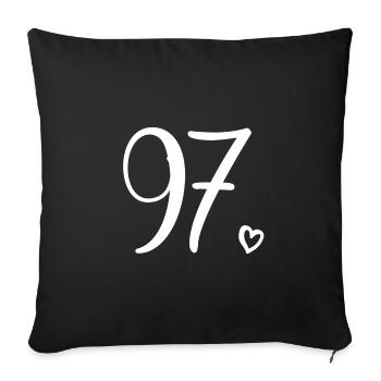 Cute Number 97, 97 Years Old, 97th Birthday Gift - Sofa pillowcase 17,3'' x 17,3'' (45 x 45 cm) - black - Front