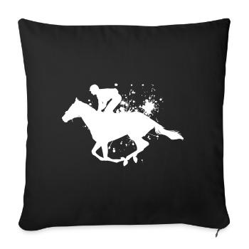 Horseback Riding Equestrian Show Jumping Ladies Dressour - Sofa pillowcase 17,3'' x 17,3'' (45 x 45 cm) - black - Front