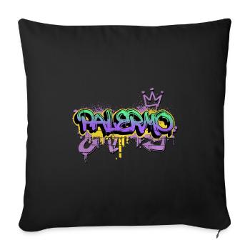 Palermo Italien Stadt Graffiti Spray Sprayer - Sofakissenbezug 45 x 45 cm - Schwarz - Vorne