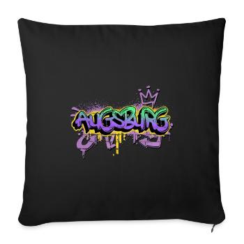 Augsburg Deutschland Stadt Graffiti Spray Sprayer - Sofakissenbezug 45 x 45 cm - Schwarz - Vorne