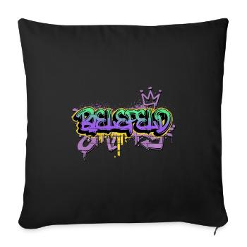 Bielefeld Deutschland Stadt Graffiti Spray Sprayer - Sofakissenbezug 45 x 45 cm - Schwarz - Vorne