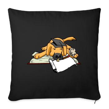 Dog Student Study University University Scholar Abi - Sofa pillowcase 17,3'' x 17,3'' (45 x 45 cm) - black - Front