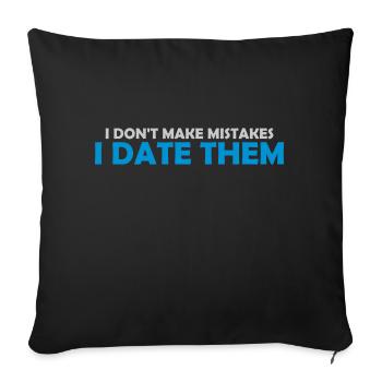 Date Erreurs Citation Logo - Housse de coussin décorative 45 x 45 cm - noir - Devant