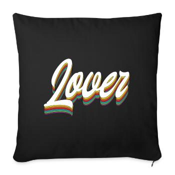 Lover - Sofa pillowcase 17,3'' x 17,3'' (45 x 45 cm) - black - Front