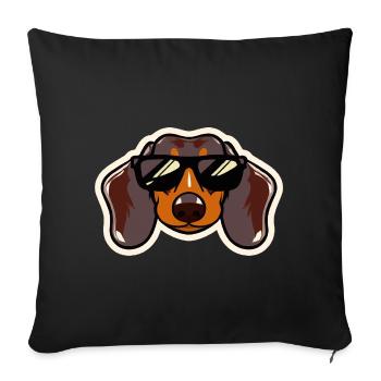 Retro Dachshund Holiday Dog Lovers - Sofa pillowcase 17,3'' x 17,3'' (45 x 45 cm) - black - Front