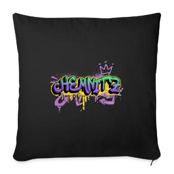 Chemnitz Germany City Graffiti Spray Sprayer - Sofa pillowcase 17,3'' x 17,3'' (45 x 45 cm) - black - Front