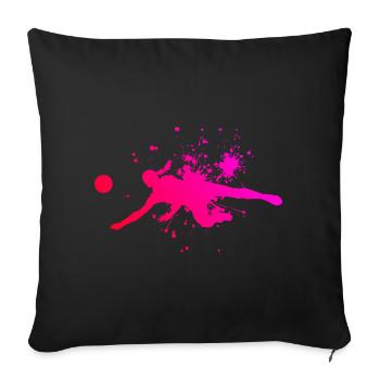 Volley Volley-ball masculin Volley-ball féminin - Housse de coussin décorative 45 x 45 cm - noir - Devant