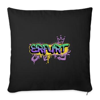 Erfurt Deutschland Stadt Graffiti Spray Sprayer - Sofakissenbezug 45 x 45 cm - Schwarz - Vorne