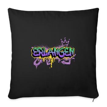Erlangen Deutschland Stadt Graffiti Spray Sprayer - Sofakissenbezug 45 x 45 cm - Schwarz - Vorne