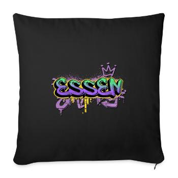 Essen Deutschland Stadt Graffiti Spray Sprayer - Sofakissenbezug 45 x 45 cm - Schwarz - Vorne