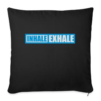 inhale exhale yoga quote - Sofa pillowcase 17,3'' x 17,3'' (45 x 45 cm) - black - Front