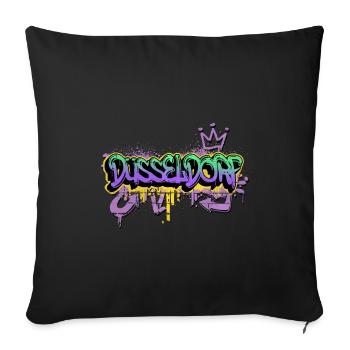Düsseldorf Deutschland Graffiti Spray Sprayer - Sofakissenbezug 45 x 45 cm - Schwarz - Vorne