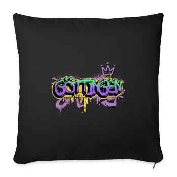 Göttingen Germany City Graffiti Spray Sprayer - Sofa pillowcase 17,3'' x 17,3'' (45 x 45 cm) - black - Front