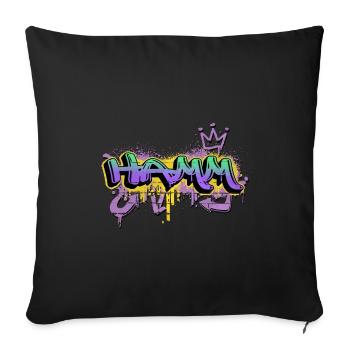 Hamm Germany City Graffiti Spray Sprayer - Sofa pillowcase 17,3'' x 17,3'' (45 x 45 cm) - black - Front