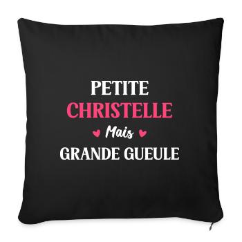 Petite Christelle mais grande gueule - Housse de coussin décorative 45 x 45 cm - noir - Devant