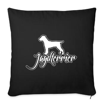 JAGDTERRIER Hunderasse Jagdhunde Jäger Wilsigns - Sofakissenbezug 45 x 45 cm - Schwarz - Vorne
