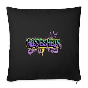 Hildesheim Allemagne Pulvérisateur de pulvérisation de graffiti - Housse de coussin décorative 45 x 45 cm - noir - Devant