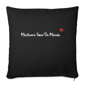 Meilleure sœur du monde - Housse de coussin décorative 45 x 45 cm - noir - Devant