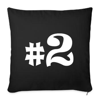 #2 - Sofa pillowcase 17,3'' x 17,3'' (45 x 45 cm) - black - Front