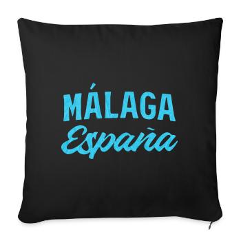 Málaga España Blue Script Design - Sofa pillowcase 17,3'' x 17,3'' (45 x 45 cm) - black - Front