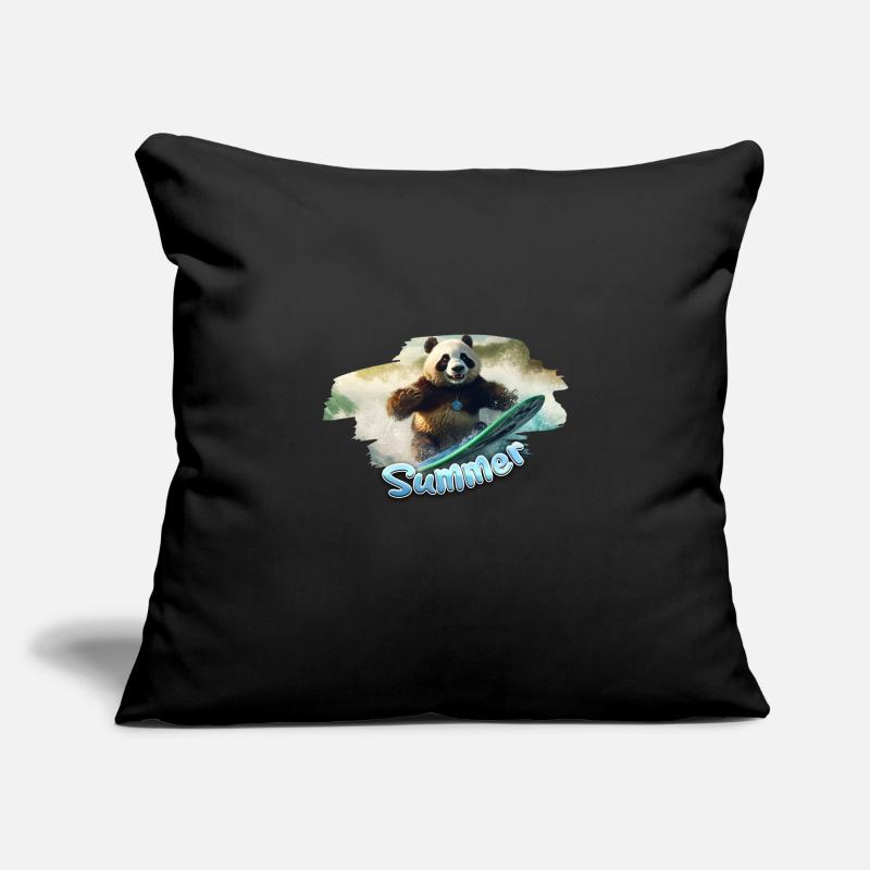 Summer Panda Surfing Sofa pillowcase 17,3'' x 17,3'' (45 x 45 cm)