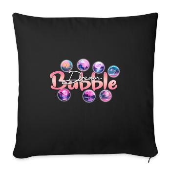 Dream Bubble Colorful Landscape - Sofa pillowcase 17,3'' x 17,3'' (45 x 45 cm) - black - Front