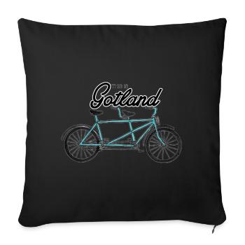 C’est Gotland - Vélo tandem - Housse de coussin décorative 45 x 45 cm - noir - Devant