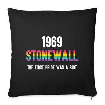 Stonewall 1969 - La première fierté était une émeute - Housse de coussin décorative 45 x 45 cm - noir - Devant