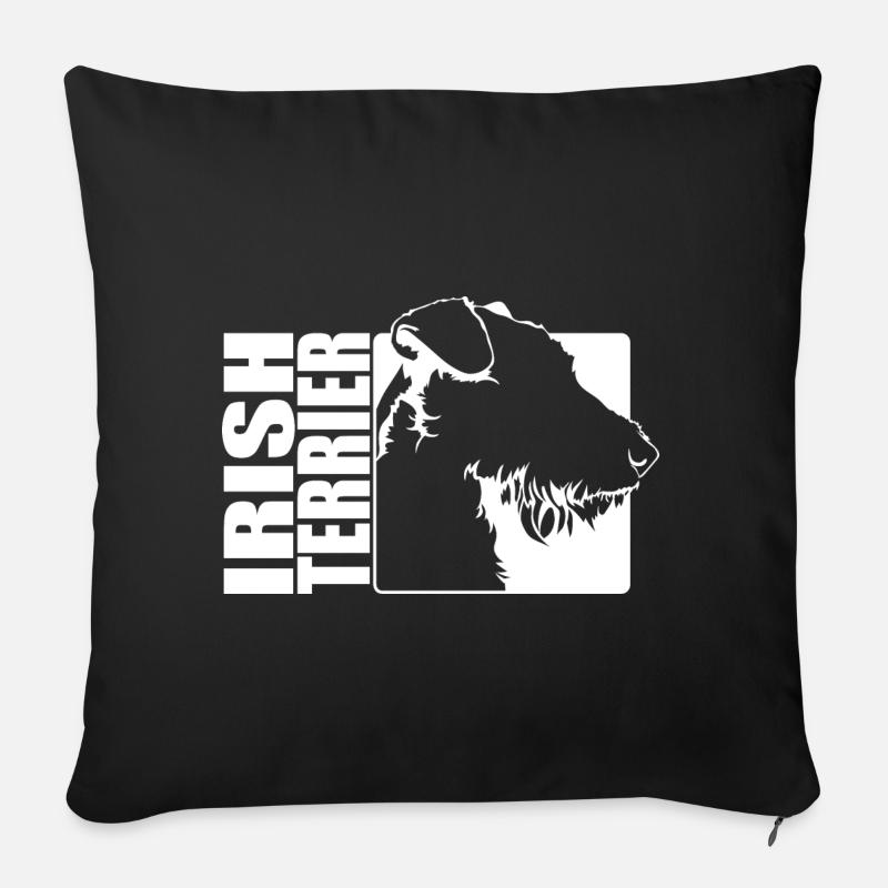 Irish Terrier Profile Dogs Dog Wilsigns - Sofa pillowcase 17,3'' x 17,3'' (45 x 45 cm) - black