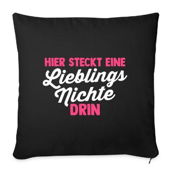 Nichte - Sofakissenbezug 45 x 45 cm - Schwarz - Vorne